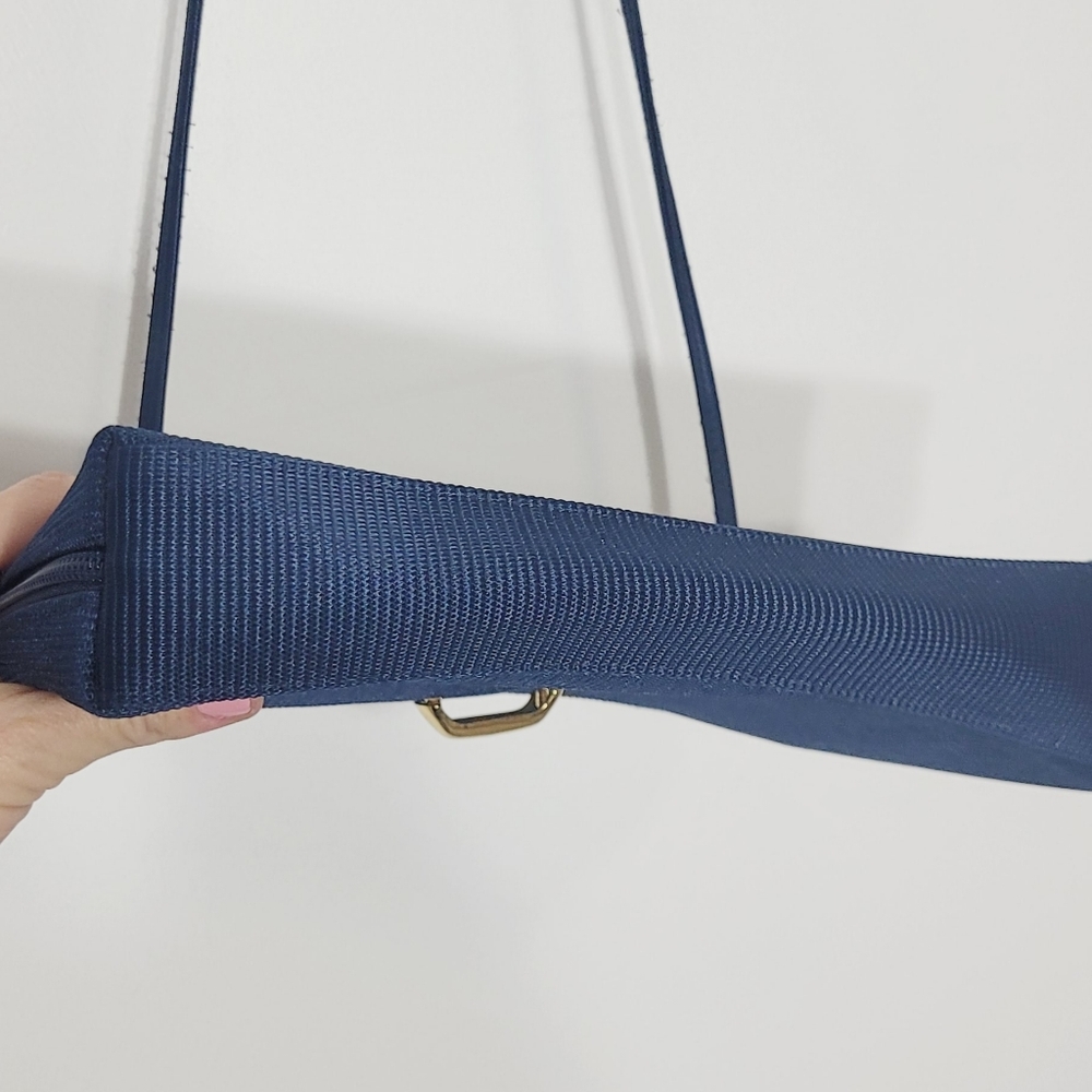 Goldco Vintage Blue Casual Cross Body Purse Shoulder Bag Zipper Conpartments - Picture 6 of 13